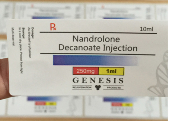 Etiketten für Nand-Decanoat-Glasfläschchen, Laserfolienmaterial, Panton-Farbe
